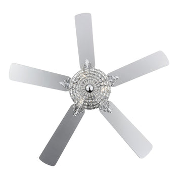 Mandy 52" Glam Classic Crystal Dome Shade LED Ceiling Fan With Remote - JONATHAN Y